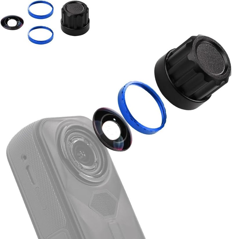 Jakoly Lens Replacement Kit for Insta360 X5, Portbale [1 Pcs] Optical Glass Cover with Removal Tool + 2 Blue Base, Easy Installation, Lens Camera Kit for Insta 360 X5 Accessories - Image 1